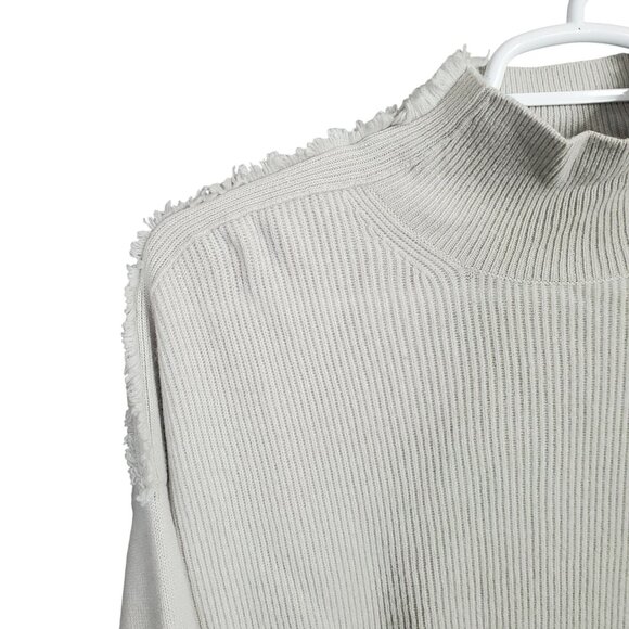 Dorothee Schumacher 5 Size XL Sweater Cashmere Ribbed Knit Fringe Mock Neck Luxe - Picture 9 of 12
